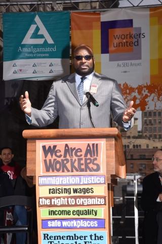 Roberson speaks during the ceremony.