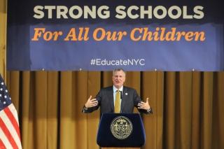 Mayor Bill de Blasio outlines his blueprint for turning around struggling school