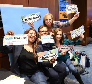 “Union Loud and Proud” teachers from PS 156 in Laurelton ham it up in the UFT ph