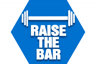 Blue hexagon with symbol of a bar and text reading "Raise the Bar" representing UFT Special Education Committee
