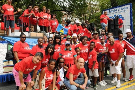 UFT members are ready for the march down Eastern Parkway.