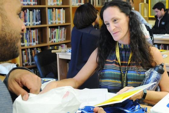 Madison HS teacher Lorraine Deacy, in her first year as a high school teacher, p