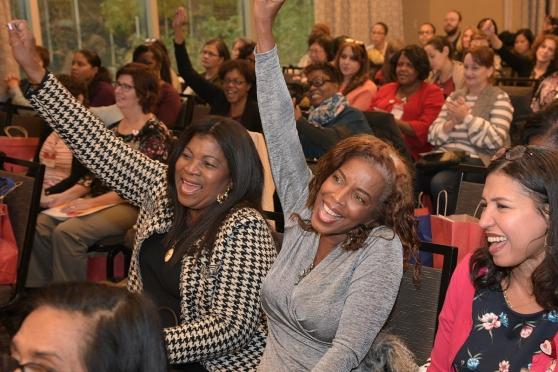 Nurses (from left) Angela Maloney of VNS, Alicia Schwartz of the UFT staff and C