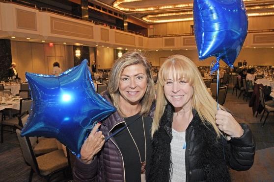 Joan Franzese (left) and Hadassah Rosenman show off the balloons they received a