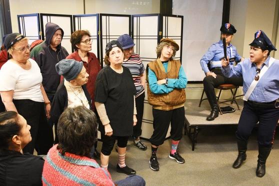 UFT Players act out a scene from “Rip Off,” an original musical love story.