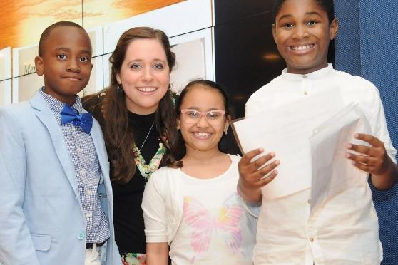 Sarah Wiesel, a speech therapist at PS 161 in Crown Heights, Brooklyn, and her s