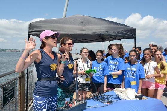 Physical education teachers (from left) Eva Lurie and Angela Stornaiuolo, the ch
