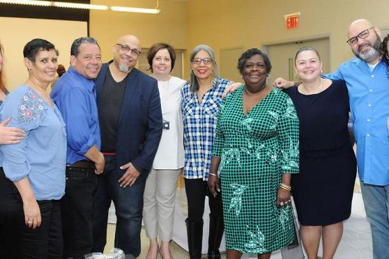 Shauna Innis (fourth from right) of PS 66, the district’s Outstanding Paraprofes