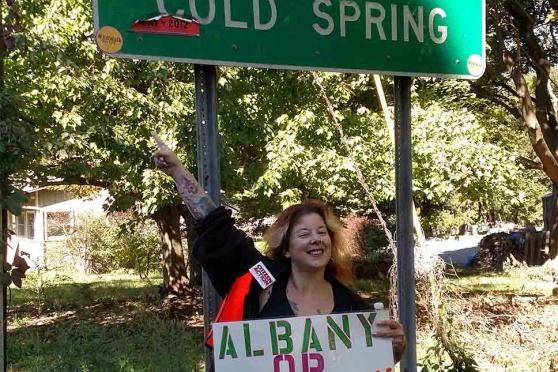 Mindy Rosier, a science teacher at P811 in Harlem, is thrilled to reach the vill