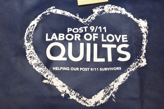 Quilt with words post 9/11 Labor of Love Quilts