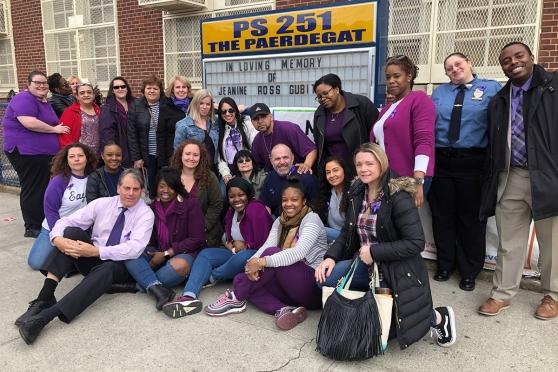Staff at Jeanine Cammarata’s first school — PS 251 in Flatlands, Brooklyn — atte