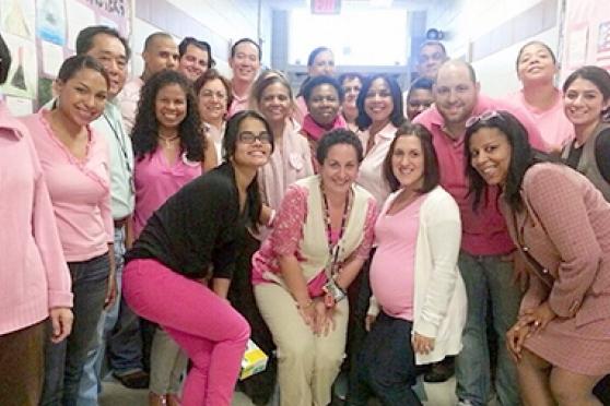 The staff at PS 721 in the Bronx had participated in the UFT’s breast cancer awareness campaign before, but it took on new meaning when one of their own was diagnosed with the disease.
