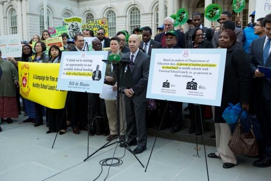 Richard Mantell joins the call for free lunch for all students at a Nov. 16 