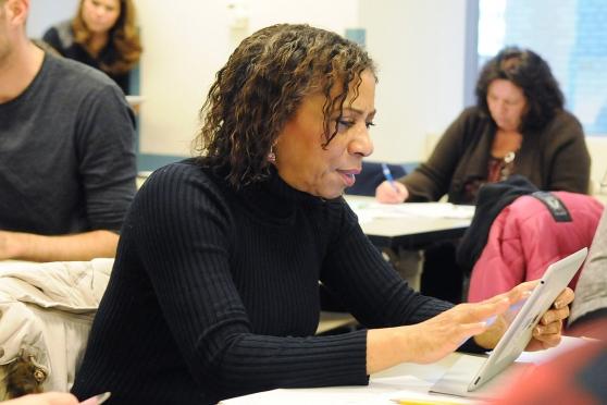 Valerie Crawford, a music teacher at East Flatbush Community and New Heights mid