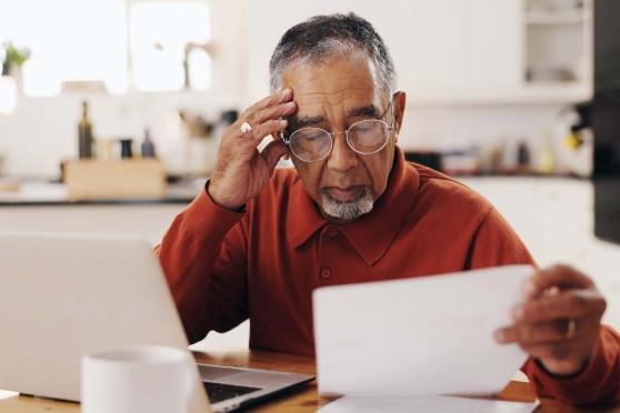 Senior citizen reading