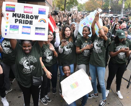 Murrow HS students and staff prepare to celebrate their pride in diversity. 