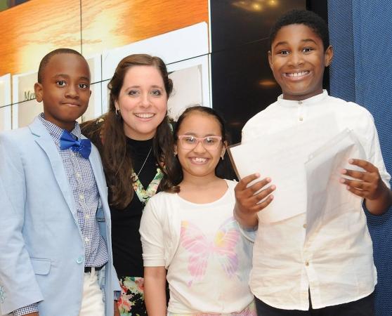 Sarah Wiesel, a speech therapist at PS 161 in Crown Heights, Brooklyn, and her s