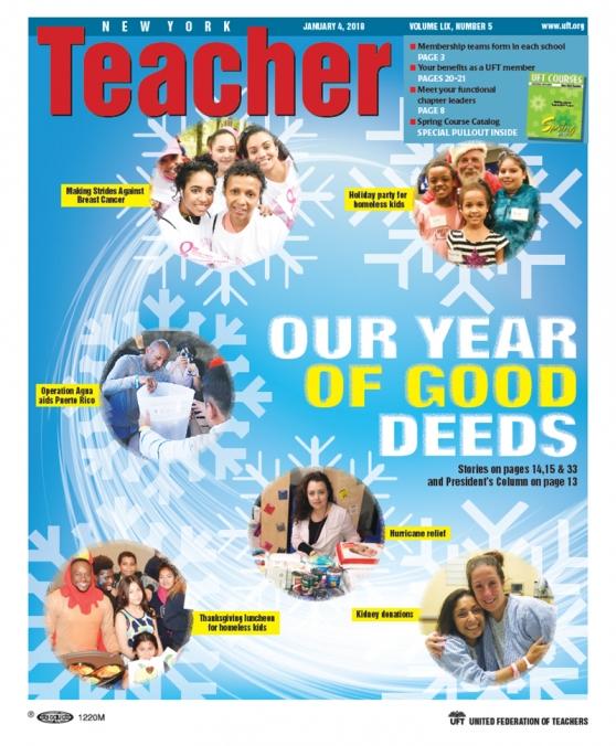 NYT Cover - January 4, 2018 - Our year of good deeds