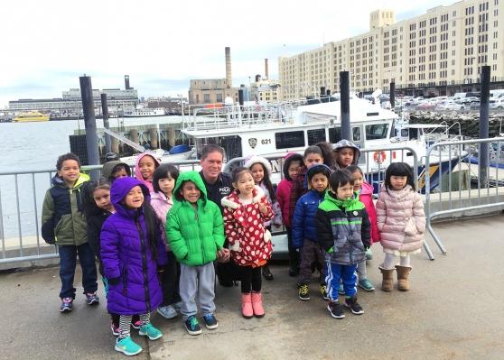 Teacher Martha Sorra’s students were thrilled to learn about the police boat and