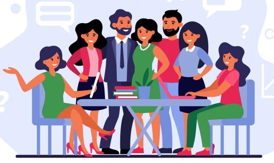 People standing graphic