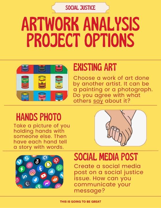 A graphic giving students multiple options for their projects
