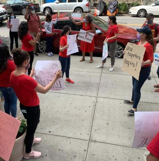 Teachers protesting