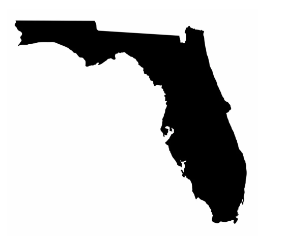Florida Map Dark Silhouette
