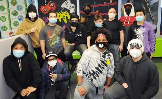 Students in the e-sports room