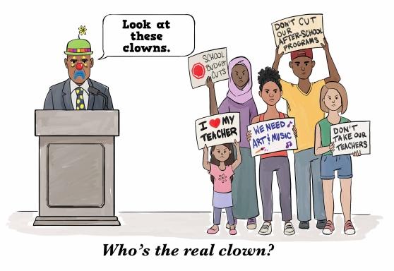 Mayor clown cartoon