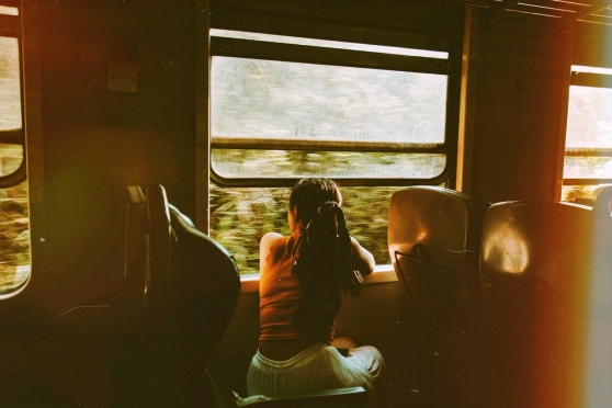 MAP woman on train - transitions article