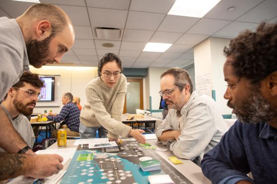 The UFT Climate and Justice Committee take part in Energetic: The Board Game