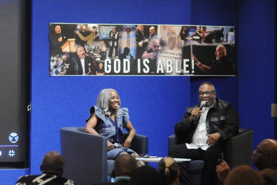 Oresa Napper-Williams, the founder of Not Another Child, talks to Bishop Hezekiah Walker about how New York City Oresa Napper-Williams, the founder of Not Another Child, talks to Bishop Hezekiah Walker about how New York City public school teachers shaped him.public school teachers shaped him.