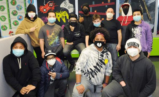 Students in the e-sports room