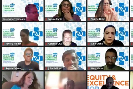 A screenshot of a group of people on a Zoom call 