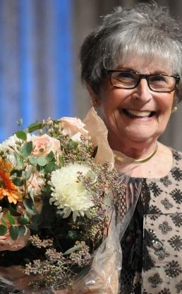 NYSUT Retiree of the Year Joyce Magnus beams with pride.