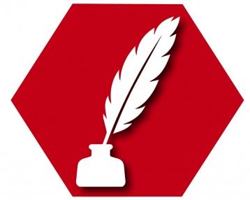 Icon with a quill