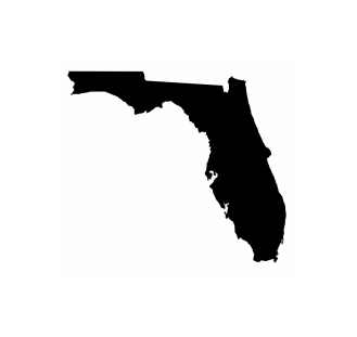 Florida Map Dark Silhouette