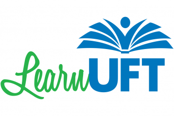 Learn in Green Script with the UFT logo 