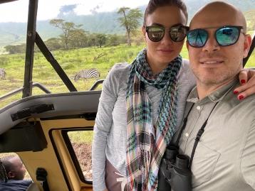 Stornaiuolo with her fiance, Louis Casale,  on safari.
