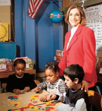 Feldman early during her tenure as AFT president