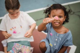 child care children playing