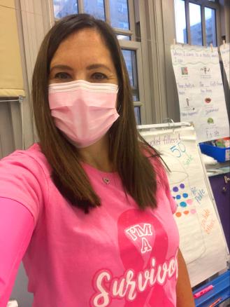 Mimi Stein of PS 63 in Manhattan is a breast cancer survivor.