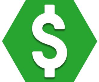 Green hexagon with dollar sign