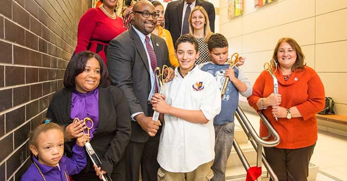 Ribbon Cutting At Ps 349 Ms 358 And Q277 Queens